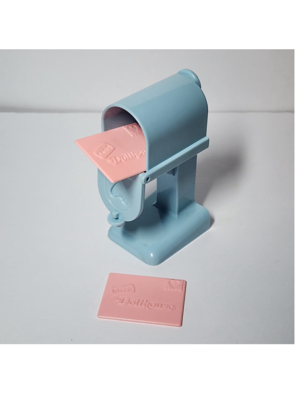 Vintage Playskool Victorian Dollhouse Mailbox 1990 Blue COMPLETE Both Envelopes